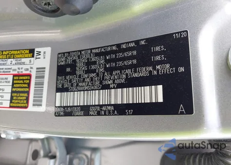 2021 Toyota Highlander Xle from USA, damaged, VIN 5TDGZRAH9MS040657